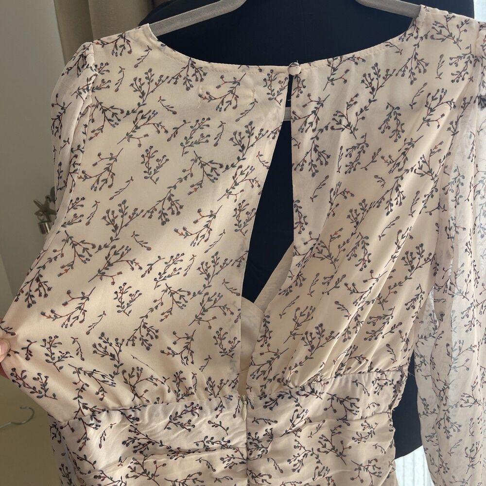 NEW Rosevelvet Ruched Belted Faux Wrap Top Mini Sexy Party Dress S - Picture 8 of 16